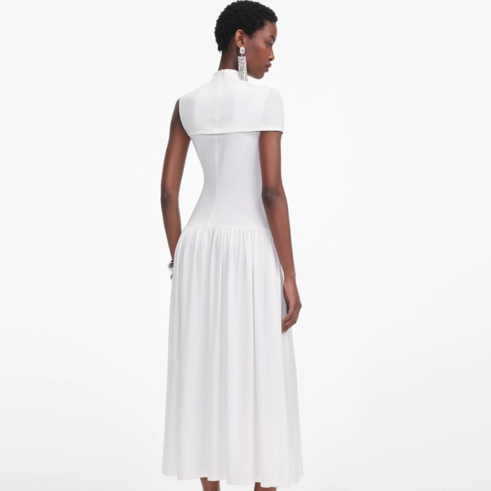 self-portrait White Jersey Cut Out Midi Dress - Size: US12 - MSRP $560 -  NWT - Picture 3 of 9